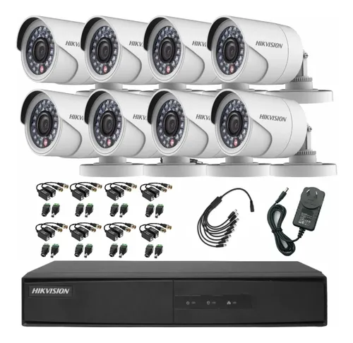 Imagen 1 de 9 de Kit Seguridad Dvr 16ch Hikvision 720p + 8 Camaras 1mp Cctv