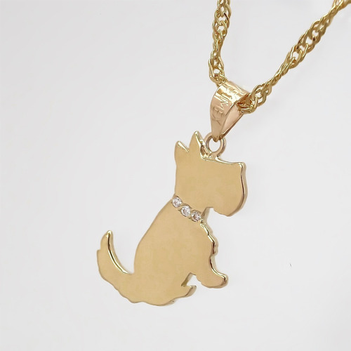 Amor Eterno - Dije Perrito Schnauzer Oro 14k Color Amarillo