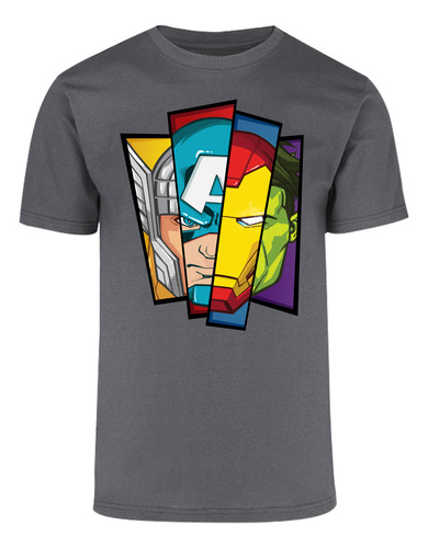 Marvel Playera Rostros De Avengers Retro Producto Oficial