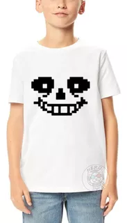 Camiseta Infantil Undertale Game Sans Rosto Face Caveira Jog