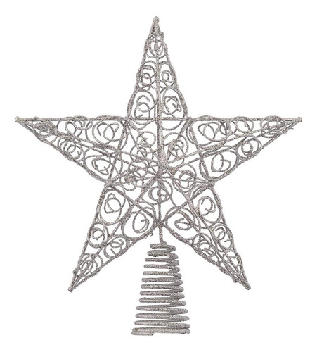 Decoración Estrella Plateada Remolino 3d Para Árbol Navidad