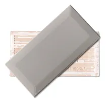 Comprar Azulejos Ceramicos Subway Gris Biselado 7.5x15 Baño Cocina