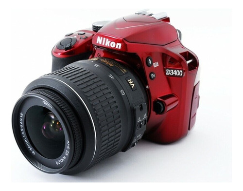 Nikon D3400 + Lente 18-55mm Vr Dslr Rojo