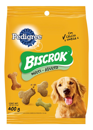 Premios Alimento Pedigree Biscrok Para Perros Adultos 400g