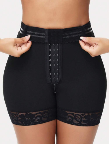 Faja De Cintura Alta Control Vientre Levantamiento Glúteos Negro Xs