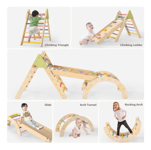 Juego De Juguetes De Escalada Aiwo Pikler Triangle 7 En 1 Pa