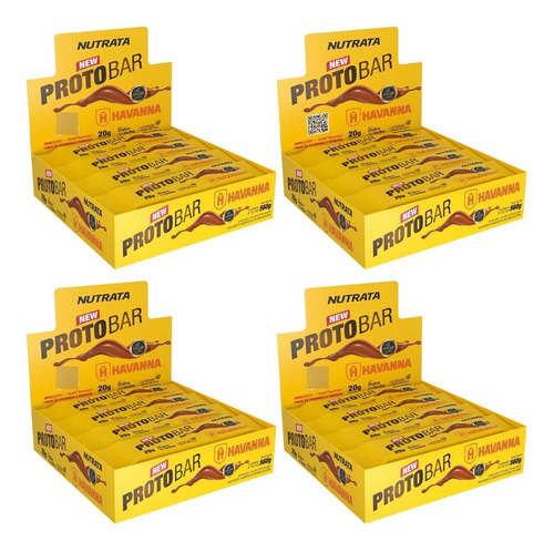Kit 4un Protobar Display 9 Barras Havanna Doce Leite Nutrata