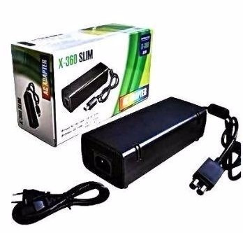 Fonte Xbox 360 Slim Bivolt 110v 220v 135w Ac C/ Cabo D Força