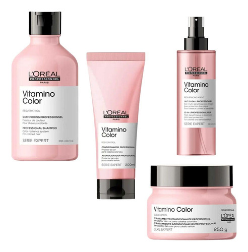 Kit Shampoo Condicionador Máscara E Spray Leave-in Loreal