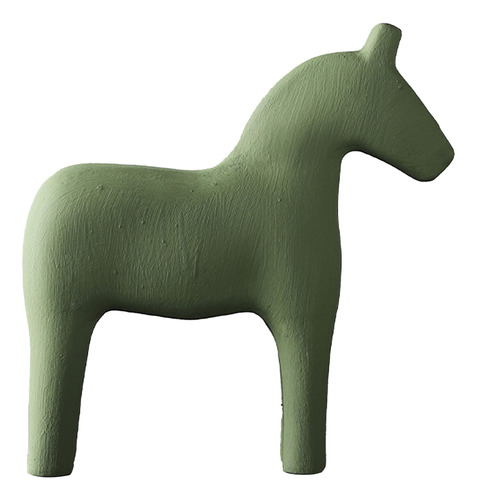 Figura De Caballo De Madera Robusta De Madera De Pino Pintad