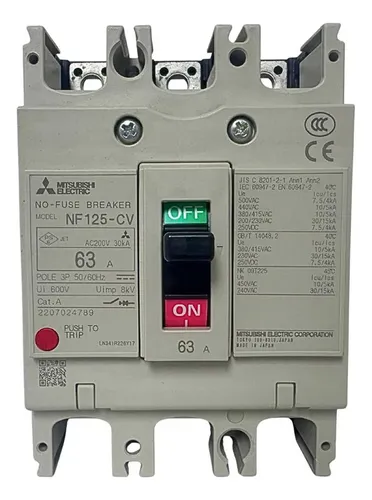 Disjuntor Caixa Moldada Nf 125-cv 3p 63a Mitsubishi Electric