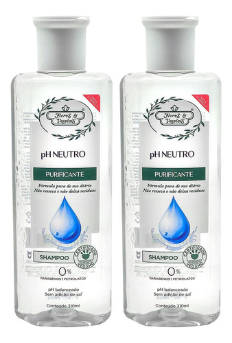 2x Shampoo Flores E Vegetais Ph Neutro 310ml