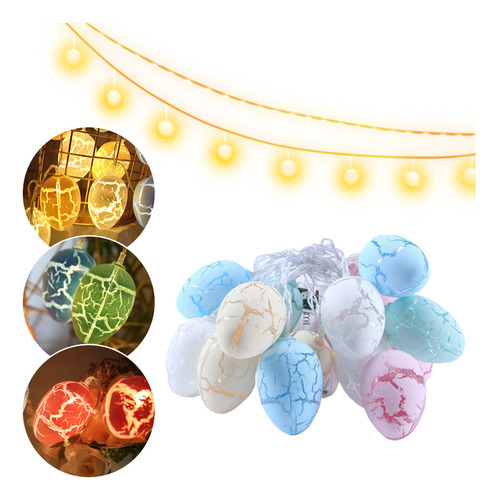 Cadena De Luces Led De Pascua Con Huevos Rotos De 10 Pies