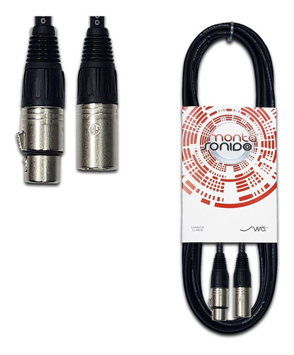 Cable Micrófono Canon 2 Mts Neutrik Xlr Macho A Hembra