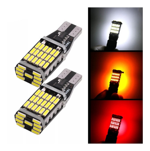 2 Ampolletas Led T15 W16w Canbus 12v Luz Reversa 45smd 680lm