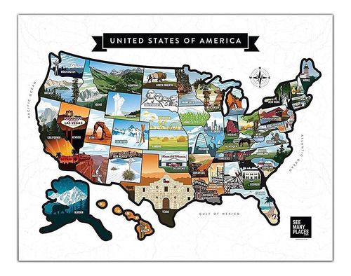 See Many Places Scratch Off Map Of The United States, 2...