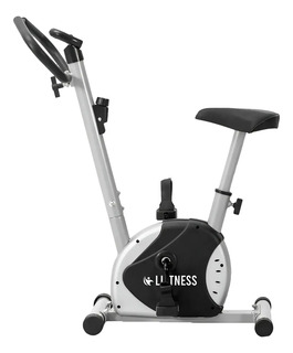 Bicicleta Ergométrica Vertical Preta E Cinza Residencial Lft Preto Bateria