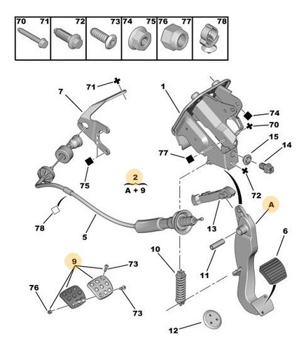 Pedal De Embrague Peugeot 206