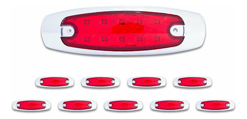 Pack De 10 Plafones Laterales 10 Leds Estrobo Rojo Tunelight