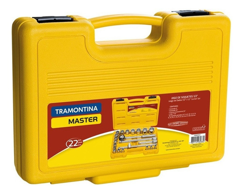 Jogo De Soquetes Completo Cromo Chave 8 A 32mm Tramontina
