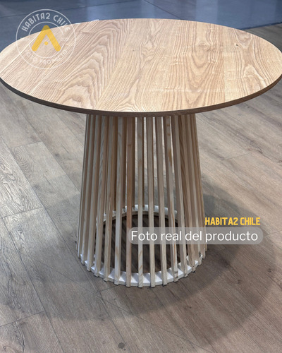 Mesa De Comedor Natural Boho Bali Redonda Fresno Y Pino