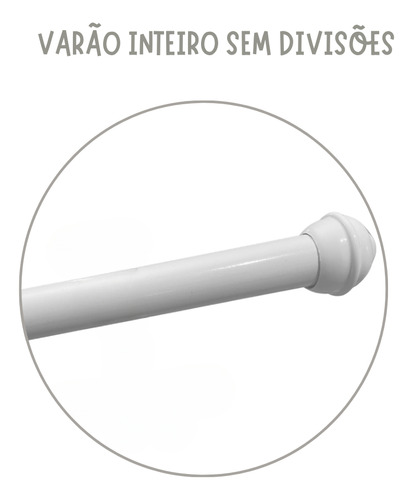 Kit Bastão Para Pendurar Cortina Com Suportes 1,40 M 19 Mm