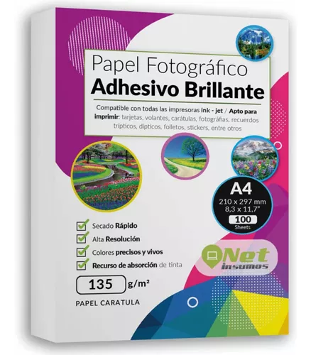 DesignTec - Papel fotográfico brillante 135 grs. - 100 hojas tamaño A4