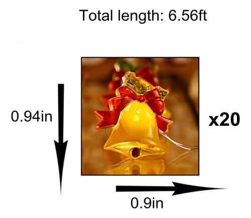 Luzes De Natal Led H 20 Enfeites De Sino De Natal