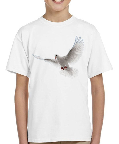 Remera De Niño Paloma Dove Blanca White Paz Peace