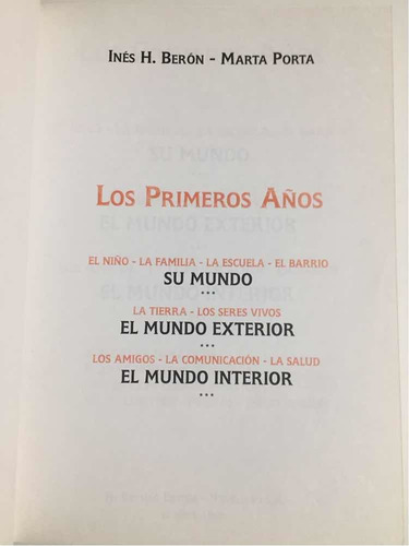 Los Primeros Años Desarrollo Temático Enfoque Constructivist (Usado)