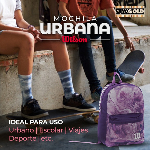 Imagen 7 de 10 de Mochila Wilson Mujer Urbana Impermeable Porta Notebook Gym