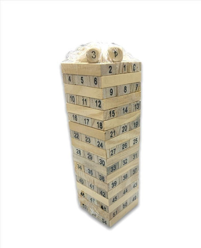 Jenga Madera Bloques 54 Pcs + Dados Juego Mesa (yenga)