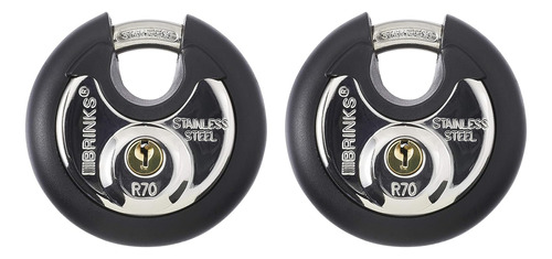 Brinks Heavy Duty Padlock & Key 2 Pack- 70mm Stainless St...