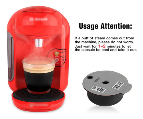 3 Cápsulas De Café Reutilizables De Pp Con Tapa Para Bosch