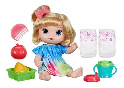 Baby Alive Fruity Sips Muñeca Rubia Hace Pipi Accesorios