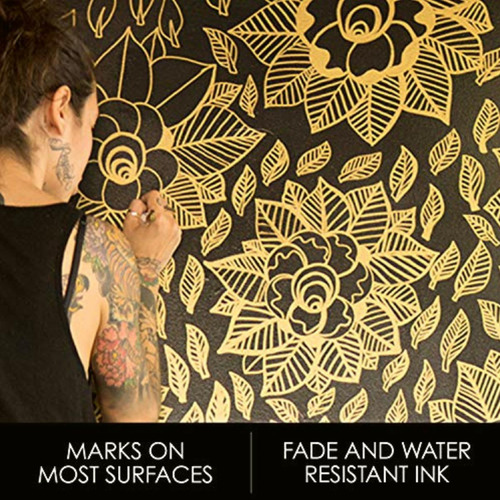 Sharpie Marcadores Permanentes Metálicos, Punta Fina, Plata