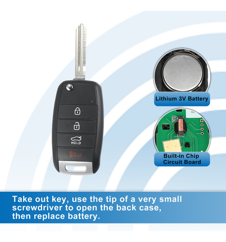 Llave Control Remoto Para Kia Forte 2017-2018, 433mhz