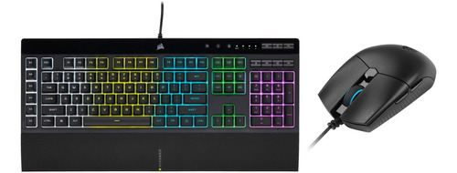 Kit 2 En 1 Gamer Corsair K55 Rgb + Mouse Katar Pro 18k Dpi