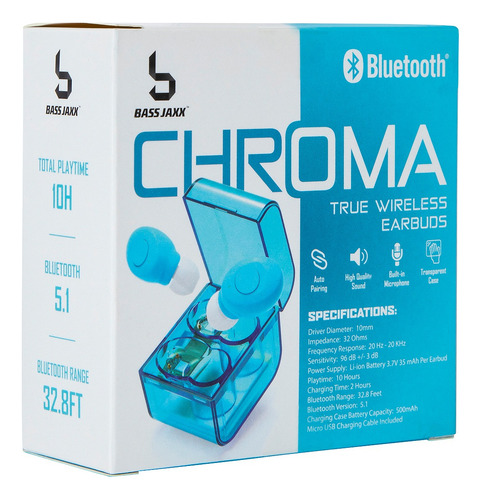 Audífonos In-ear Inalámbricos Wireless Earbuds Chroma Color Azul