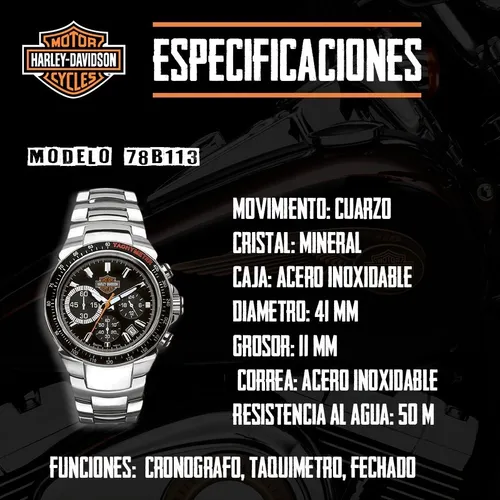 Reloj Harley Davidson 78b113 De Hombre Con Cron grafo Ewatch