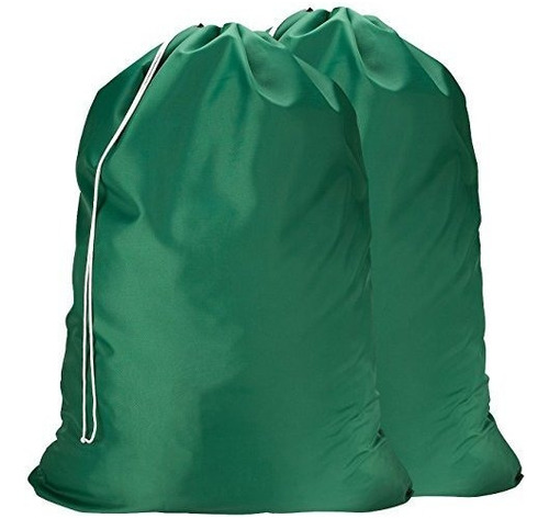 Juego De 2 Bolsas De Lavandería Color Verde De 30x40