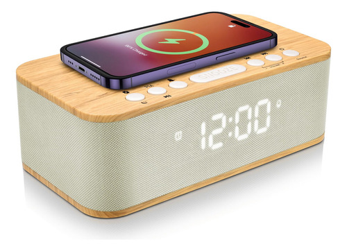 Doquo Reloj Despertador Digital Con Altavoz Bluetooth, Reloj