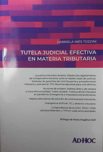 Tutela Judicial Efectiva En Materia Tributaria - Tozzini, Ga