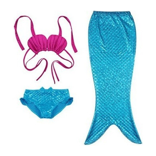 Swimsuit/tail Little Mermaid Costume Set Of 3 Yyds [u] 