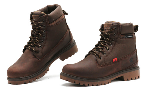 Botas Andrea Men Cafe Hombre Casual Piel Impermeable Comodas