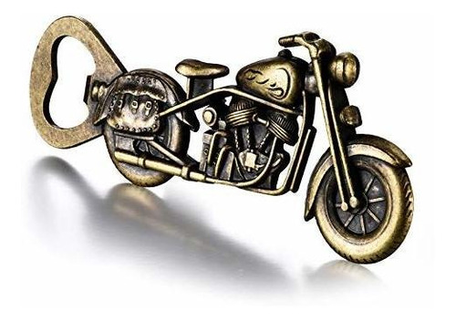 Destapador De Bronce Con Diseño De Motocicleta Color Marron