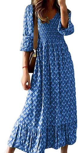 / Vestido Midi Chique Com Costura Com Babados, Bainha,