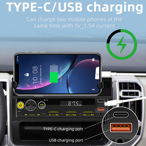 Reproductor Mp3 Multifunción Para Coche Con Soporte Para Tel