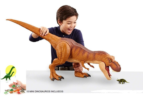 Jurassic World  Tiranosaurio Rex Super Colosal 80cm +figuras