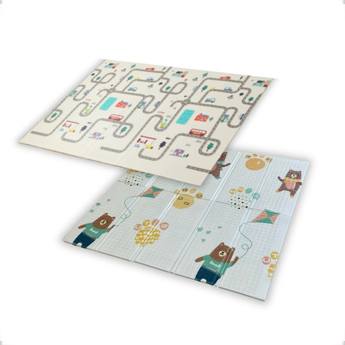 Tapete Tatame Infantil Bebê Dobrável Dupla Face Aiebao 180 x 150 cm